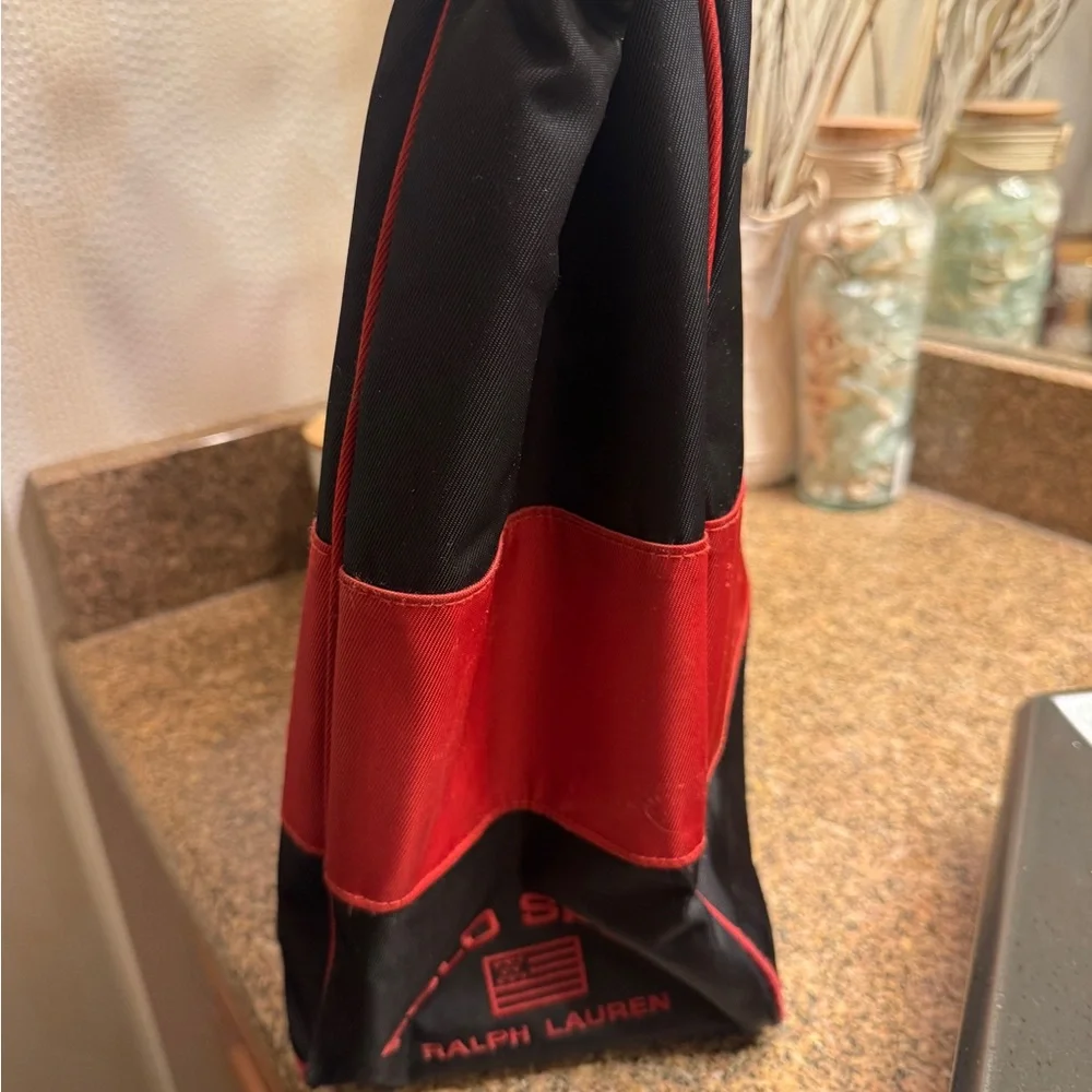 Vinatge Polo‎ by Ralph Lauren Black and Red Tote Bag